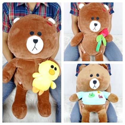{M'SIA STOCK} LINE BROWN（STRETCH COTTON）SOFTTOYS/PLUSHTOYS/KIDSTOYS 60CM 布朗尼太空棉娃娃玩具公仔60厘米 Patung Beruang
